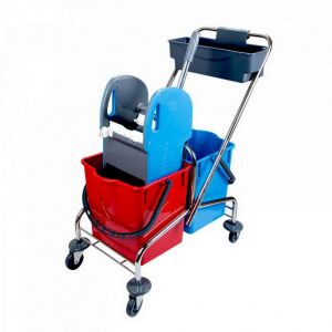 Herkules takarítókocsi két 18 literes vödörrel és krómvázzal - Takarítókocsi