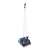 Blue dustpan and broom set with telescopic handle