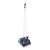 Blue dustpan and broom set with telescopic handle