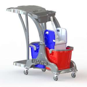 Herkules Takarítókocsi 2 x 25 literes vödörrel, mop préssel és szemeteszsák tartóval - Takarítókocsi