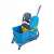 Blue plastic mop bucket with wringer and wheels, 24 liter capacity