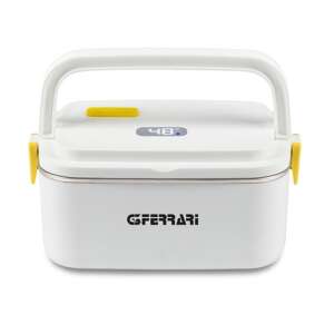 G3 Ferrari Vitto electric lunch box, white with yellow accents, front view - Food carrier