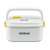 G3 Ferrari Vitto electric lunch box, white with yellow accents, front view
