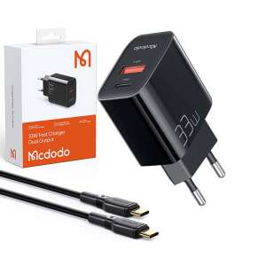 Încărcător de perete Mcdodo CH-0922 USB + USB-C, 33W + cablu USB-C (negru) 48072312 Încărcător de telefoane