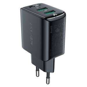 Acefast A33 18W dupla USB-s hálózati töltő, fekete - ACEFAST