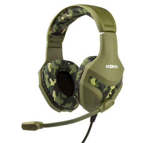 Konix Mythics PS4 Camo káblové herné slúchadlá s mikrofónom