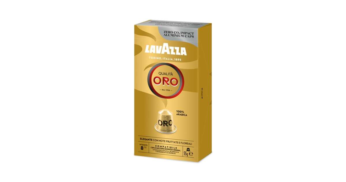 Lavazza oro nespresso compatible aluminium capsule pack 10 x 5.5g, 100%  arabica 8000070053465 