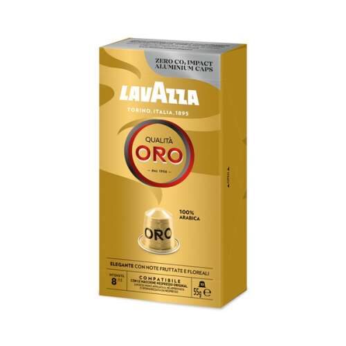 Lavazza oro nespresso kompatibilis alumínium kapszula csomag 10 db x 5.5g, 100% arabica 8000070053465