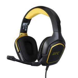 Konix UFC 2.0 wired gaming headset with microphone, black and gold - KONIX