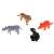Set of 4 plastic animal figures, including a lion, rhino, elephant, and dinosaur