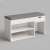Angled view of Pepita White and Grey Shoe Storage Bench with Cushioned Seat