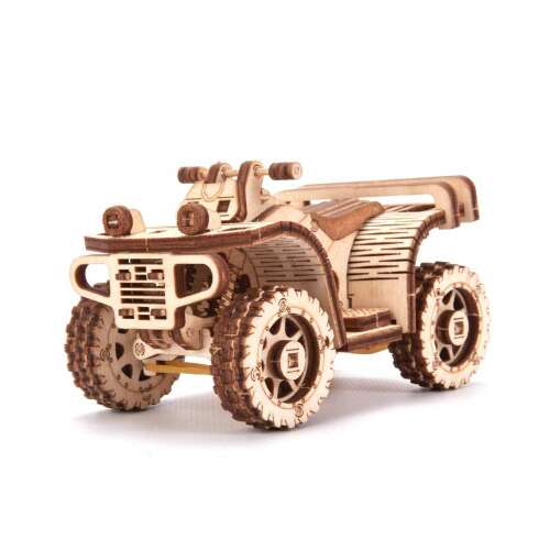 Złożony drewniany model 3D ATV Quad Wood Trick Puzzle widok z przodu