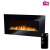 Black electric fireplace with realistic flame effect and remote control