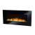 Black electric fireplace with realistic flame effect