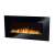 Black electric fireplace with realistic flame effect