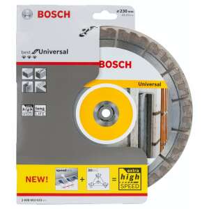 Диамантен режещ диск Bosch 2 608 603 633, 230mm, универсален, за бетон, зидария и камък - Аксесоар за ръчен циркуляр