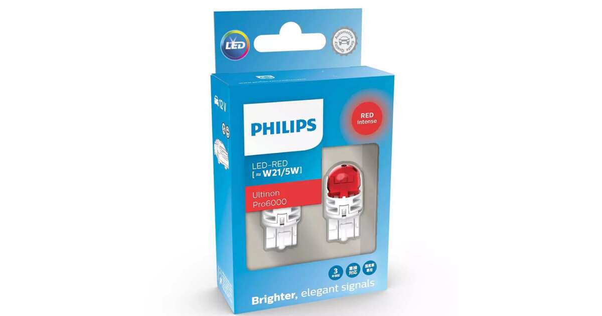 Philips Ultinon Pro6000 W21/5W red LED 2pcs/pack