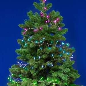 iSparkle Smart LED Lichterkette, 120 micro RGB LEDs, 8 Meter lang, für den Innen- und Außenbereich, silbernes Kabel, 64 Beleuchtungsmodi, per App steuerbar - Home by Somogyi Lichterketten