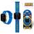 Sonic the Hedgehog LED watch, blue silicone strap with Sonic characters, digital display, red LED light,  Sonic logo