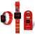 Super Mario LED watch with red silicone strap and Super Mario characters printed on the strap