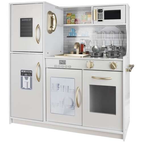 Играчка Детска дървена кухня с аксесоари + дървен сервиз за чай 51507433