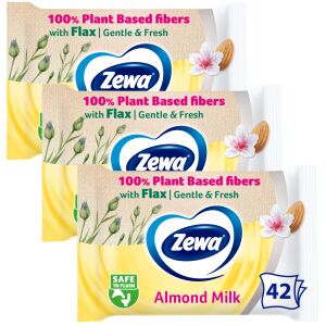 Vlhký toaletný papier Zewa Almond Milk 3x42ks 138819016 - Výrobky z papiera pre domácnosť