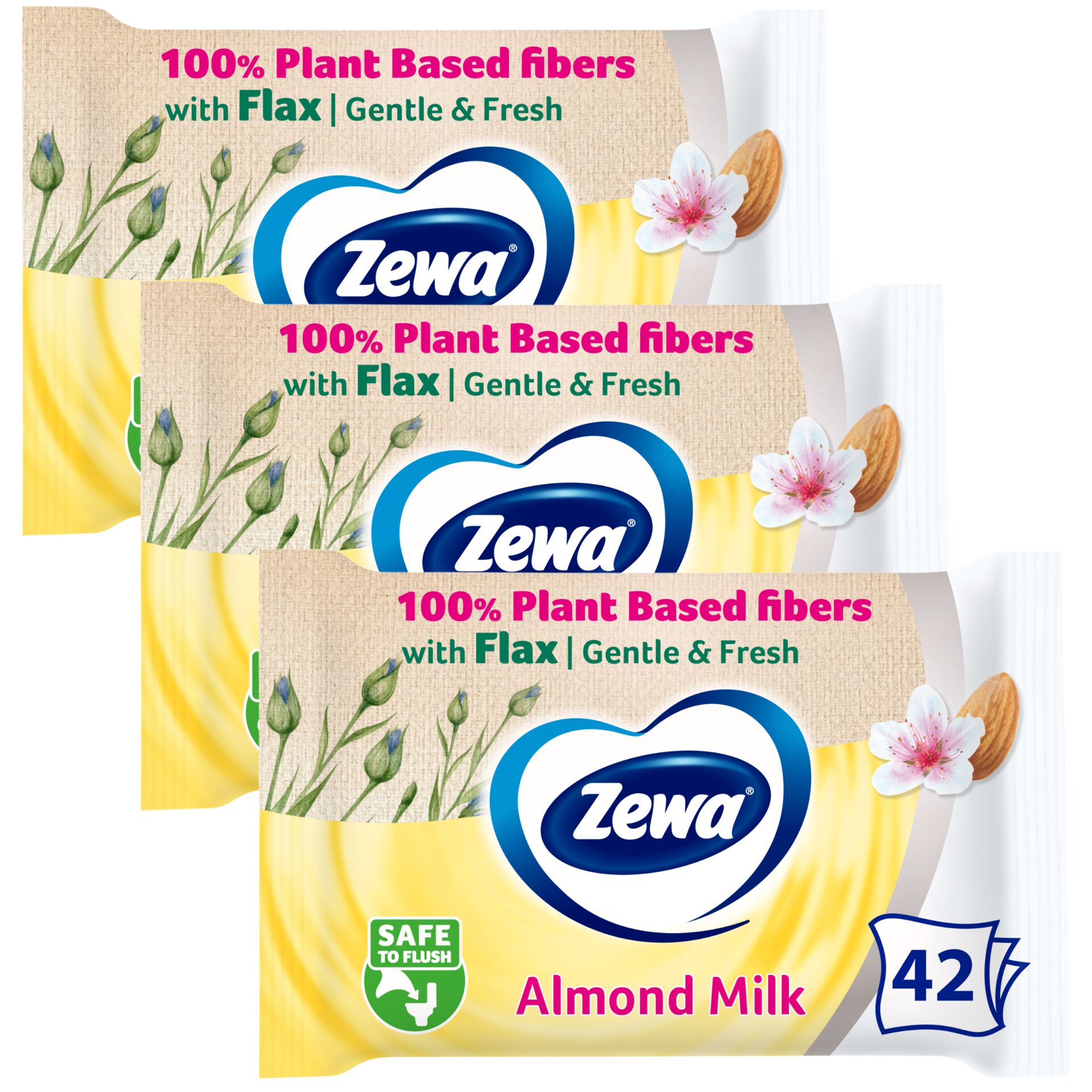 E-shop Vlhký toaletný papier Zewa Almond Milk 3x42ks