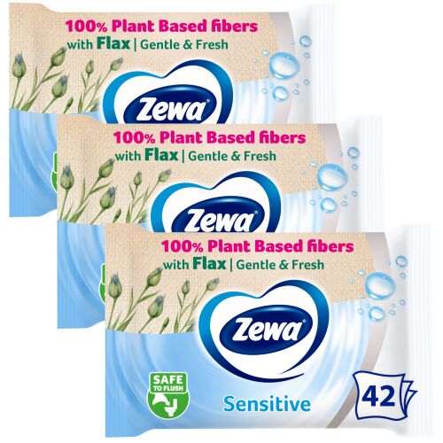 Zewa Sensitive Wet Toilet Paper 3x42pcs 138820046