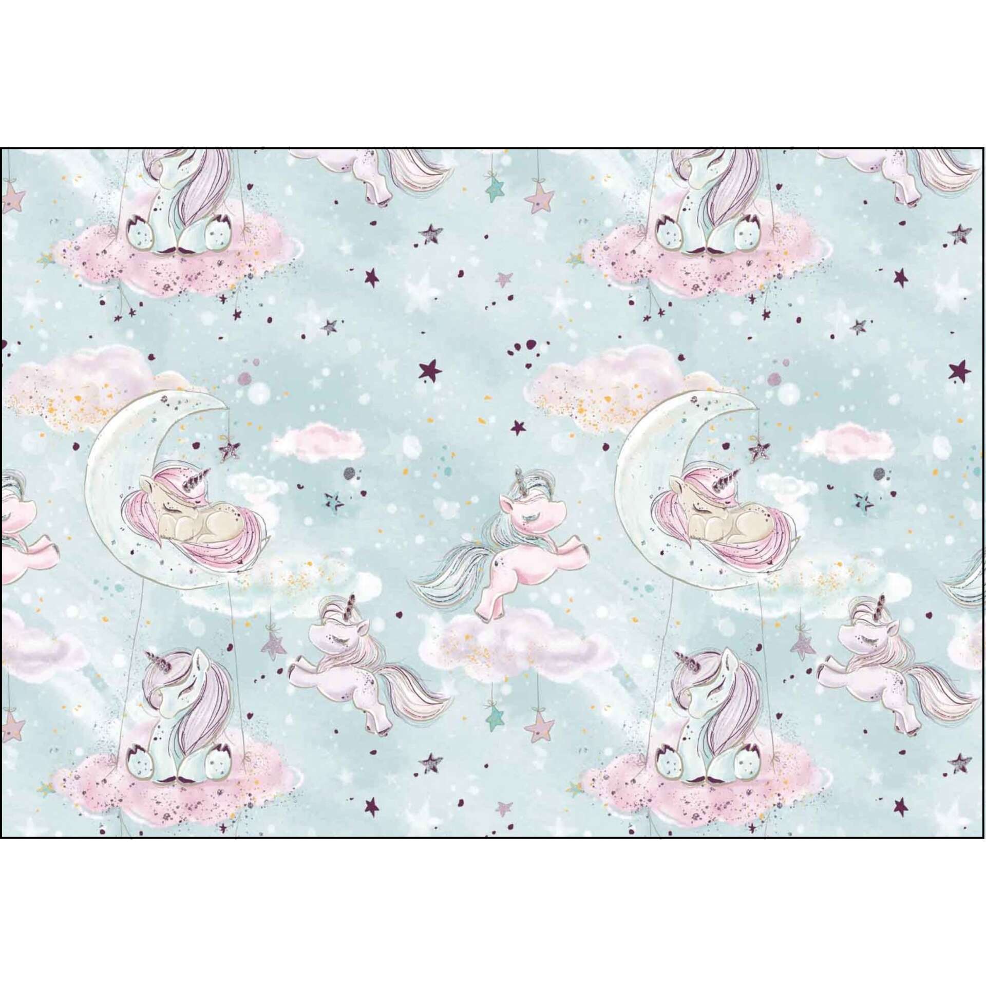 Scutece de calitate LittleONE by Pepita Scutece textil 55 x 80 cm - Unicorn #blue