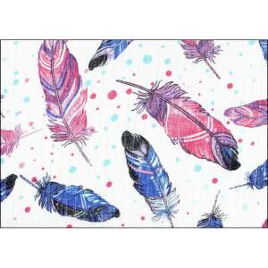 LittleONE by Pepita minőségi Textil pelenka 55 x 80 cm - Tollak #kék-rózsaszín 48125919 Textil pelenka