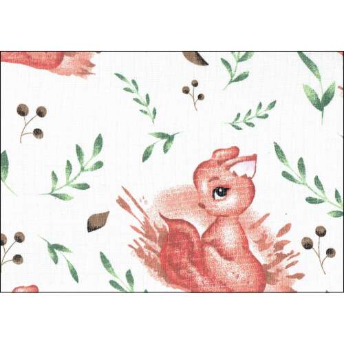 Scutece de calitate LittleONE by Pepita Scutece textil 55 x 80 cm - Squirrel #white-red