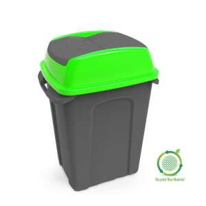 Hippo Tipping Coș de colectare selectivă a deșeurilor, plastic, antracit/verde, 50L 105679430 - Cosuri de gunoi