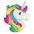 Szivárványos unikornis fólia lufi, 61 cm, party dekoráció