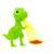 Green dinosaur projector toy projecting a red dinosaur image on a white background