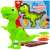 Green dinosaur projector toy with 12 markers and 3 slide discs, 2 in 1 dinosaur projector, drawing learning, ages 3+