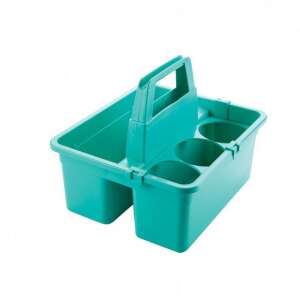 Caddie de curățare din plastic turcoaz cu mâner, pentru depozitarea produselor de curățare - Cutii de depozitare și coșuri