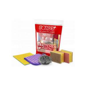 Sada čistiacich špongií a drôteniek Bonus Kitchen Smart Pack, obsahuje utierky na riad, drôtenky a nerezový drôtenku - Ručné umývanie riadu