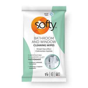Почистващи кърпички за баня и прозорци Softy, 40 броя, без следи, премахва сапунени остатъци и котлен камък - Softy