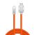 JKX folyékony szilikon töltő kábel, Lightning/USB csatlakozó, 3A gyors töltés, 1 méter, narancssárga 48194412