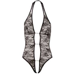 Fekete csipke body nyitott háttal és gáttal, Abierta Fina fehérnemű - Abierta Fina