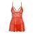 Obsessive 838-BAB-3 piros babydoll csipkével és pántokkal, elülső nézet