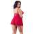Cottelli Plus Size Piros Csipkés Babydoll Hátulnézet