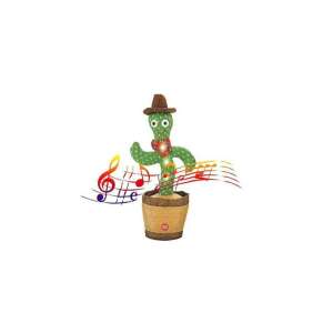 Interaktív zenélő, táncoló, világító kaktusz-hangfelvétellel, barna kalappal 75041985 Interaktív gyerek játékok - Akkumulátor