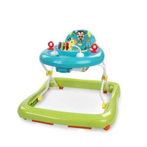 BRIGHT STARTS Baby Walker Giggling Safari, blauer und grüner Lauflernwagen mit Affen- und Giraffenmotiv, für Babys ab 6 Monaten, bis 11 kg - Babywalker