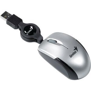 Genius Micro Traveler V2 silver USB mouse with retractable cable - Mouse