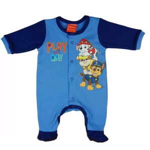 Mancs őrjárat baba rugdalózó, kék, hosszú ujjú, Play all day felirattal, Mancs őrjárat karakterekkel - Mancs Őrjárat