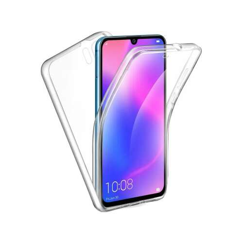 Huawei P30 Lite telefon tok, szilikon előlap+műanyag hátlap, elő+hátlapi, 360 fokos védelem, átlátszó