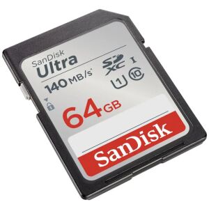 SanDisk Ultra 64GB SDXC UHS-I карта, изглед под ъгъл - SanDisk