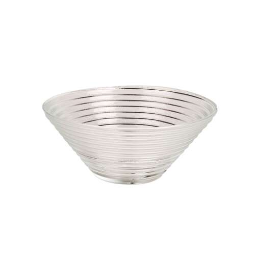 Bordás üveg tál, 19x8cm