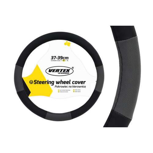 Husa neagră pentru volan auto, 37-39cm, marca Vertek